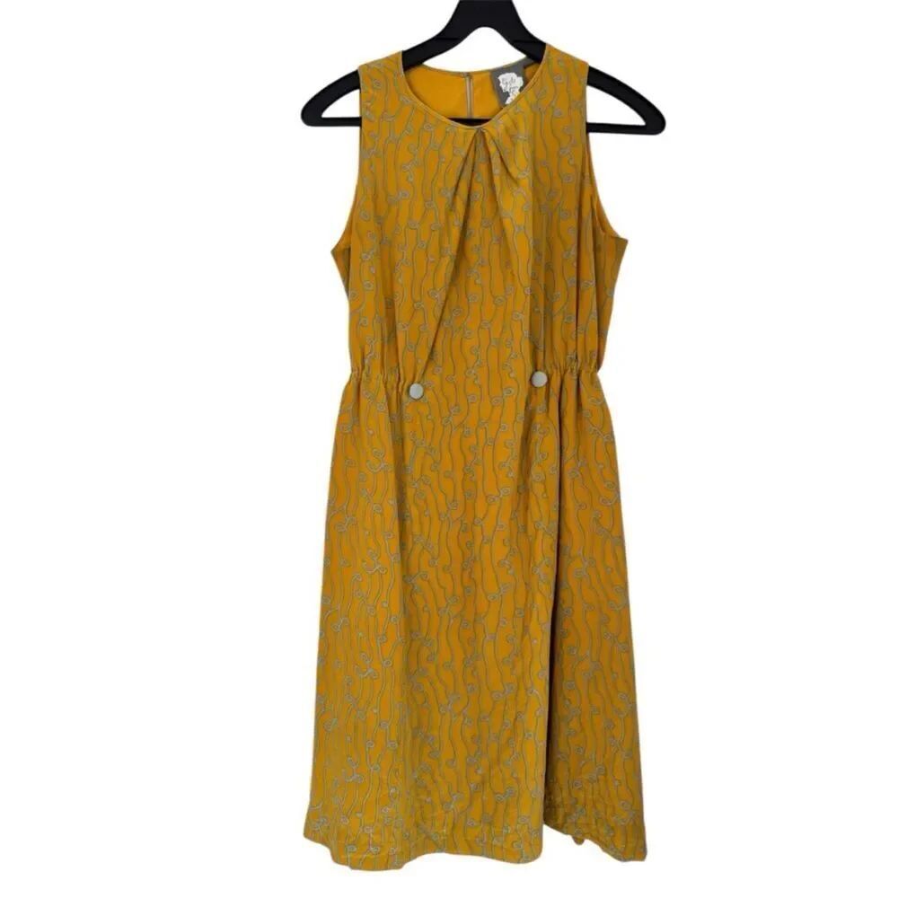 Anthropologie Girls Of Savoy Take Action Silk Midi Dress Size 4